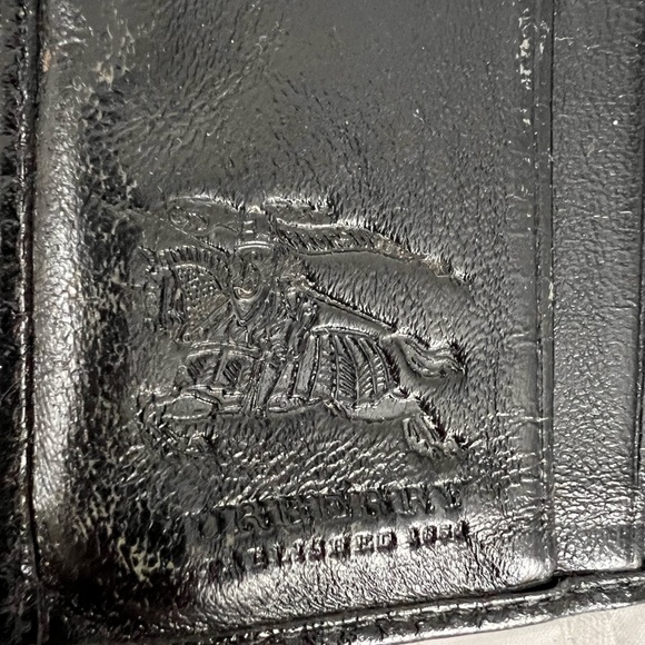 EUC BURBERRY BIFOLD WALLET BLACK ALL LEATHER - Picture 5 of 7